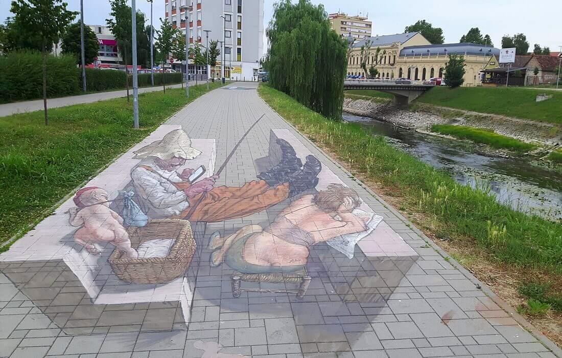 Amazing 3D Street Art in Vukovar City, East Croatia